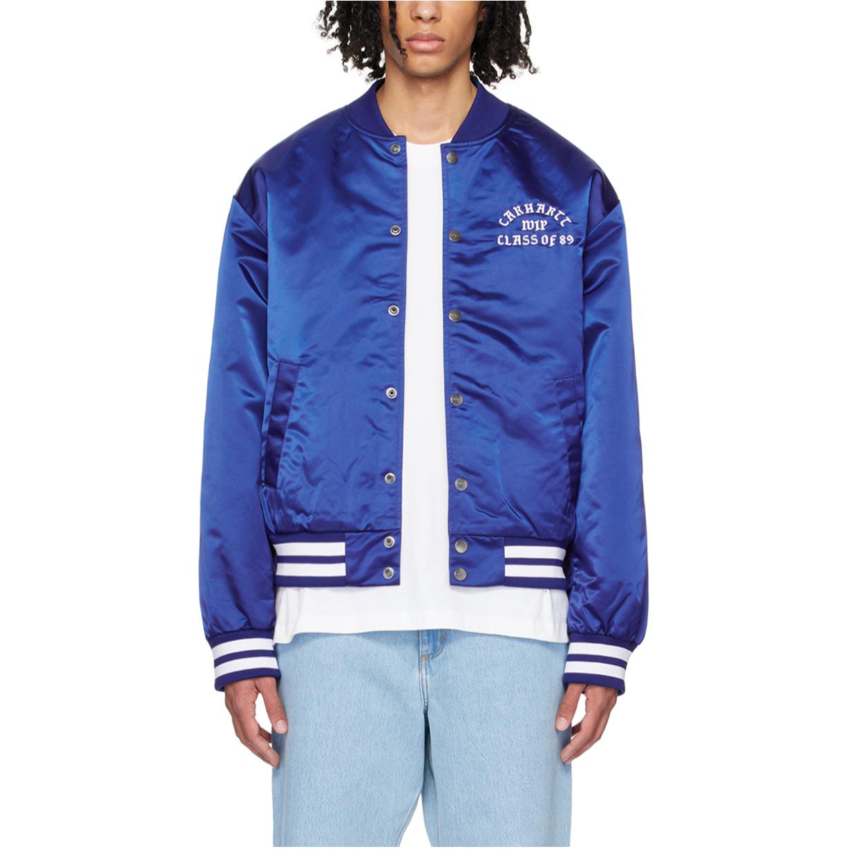 Carhartt WIP Blue Embroidered Logo Button-Up Jacket Long Sleeve I03299322T