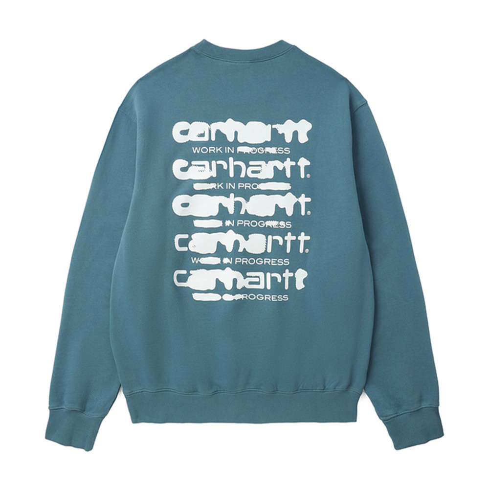 Carhartt WIP Blue Logo Graphic Print Long Sleeve Sweatshirt I032866-20E-06
