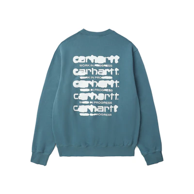 Carhartt WIP Blue Logo Graphic Print Long Sleeve Sweatshirt I032866-20E-06