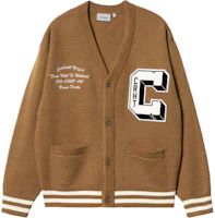 Carhartt WIP Brown Ducks Cardigan Button-Up Knit Sweater Brown. I033862-1X4-XX Carhartt WIP Brown Ducks Cardigan Button-Up Knit Sweater Brown. I033862-1X4-XX