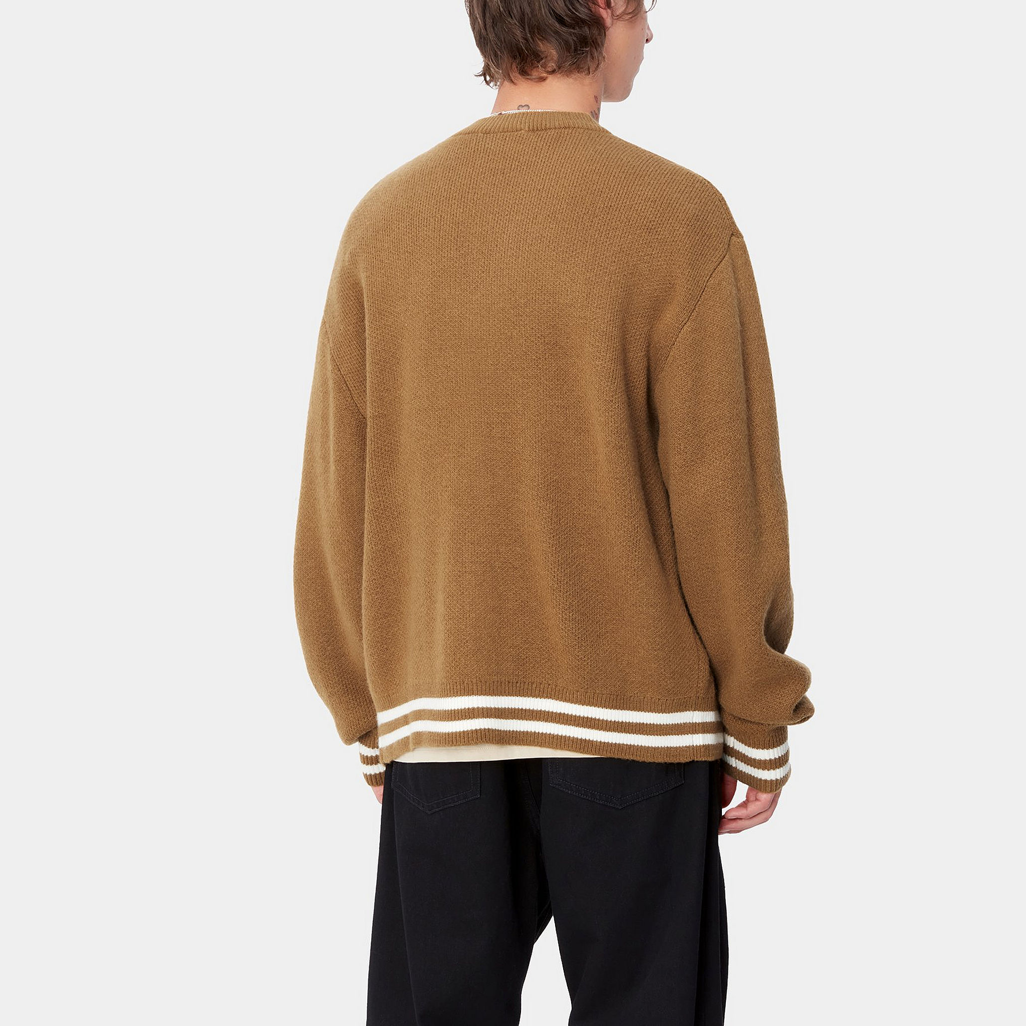 Carhartt WIP Brown Ducks Cardigan Button-Up Knit Sweater  Brown. I033862-1X4-XX 圖 5