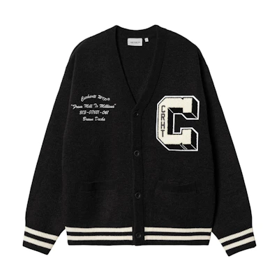 Carhartt WIP Brown Ducks Knit Cardigan Black Long Sleeve Sweater. I033862-K020-XX