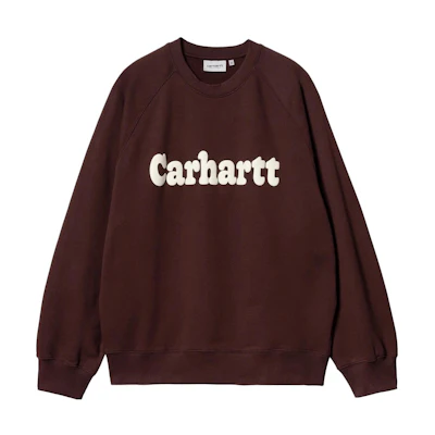 Carhartt WIP Brown Letter Print Crewneck Pullover Sweatshirt I032459-1VO-XX