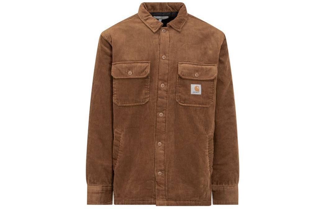 Carhartt WIP Brown Solid Button-Up Long Sleeve Jacket I028827-1NF-XX