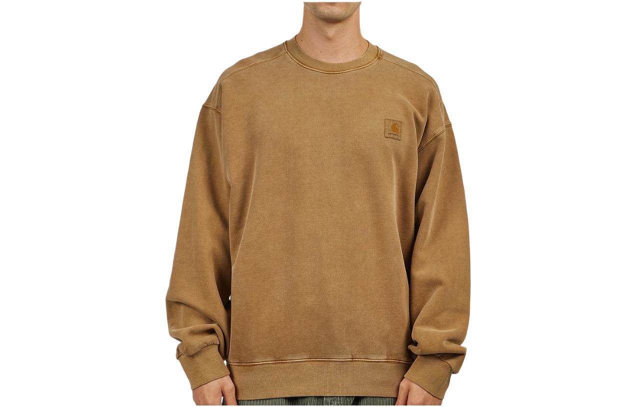 Carhartt WIP Brown Solid Color Crewneck Pullover Sweatshirt Long Sleeve I029522-1CM-GD