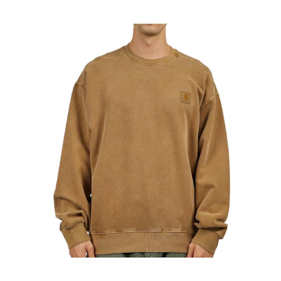 Carhartt WIP Brown Solid Color Crewneck Pullover Sweatshirt Long Sleeve I029522-1CM-GD