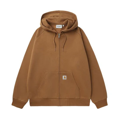 Carhartt WIP Brown Solid Color Zip-Up Hoodie for Men CHXJKF23A045L-BWX