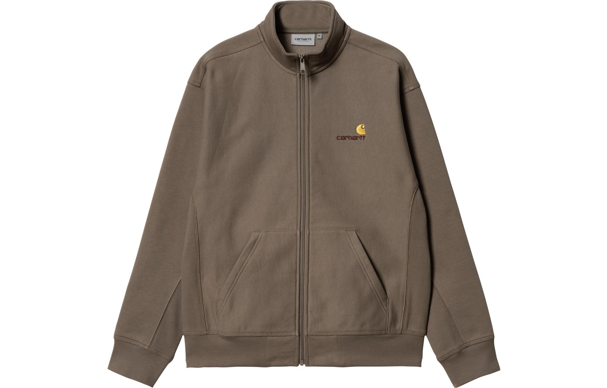 Carhartt WIP Brown Zip Jacket with Solid Logo Embroidery I031686-1CR-XX
