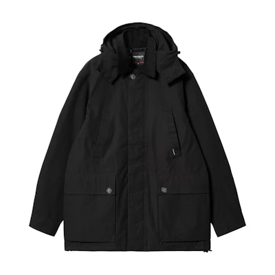 Carhartt WIP Bryce Jacket Black - Corduroy Collar, Zip Pocket, Unisex Long Sleeve. I032249-00E-XX