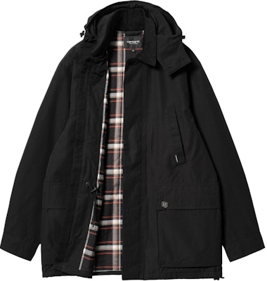 Carhartt WIP Bryce Jacket Black - Corduroy Collar, Zip Pocket, Unisex Long Sleeve. I032249-00E-XX Details for Carhartt WIP Bryce Jacket Black - Corduroy Collar, Zip Pocket, Unisex Long Sleeve. I032249-00E-XX