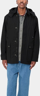 Carhartt WIP Bryce Jacket Black - Corduroy Collar, Zip Pocket, Unisex Long Sleeve. I032249-00E-XX Sizing Carhartt WIP Bryce Jacket Black - Corduroy Collar, Zip Pocket, Unisex Long Sleeve. I032249-00E-XX