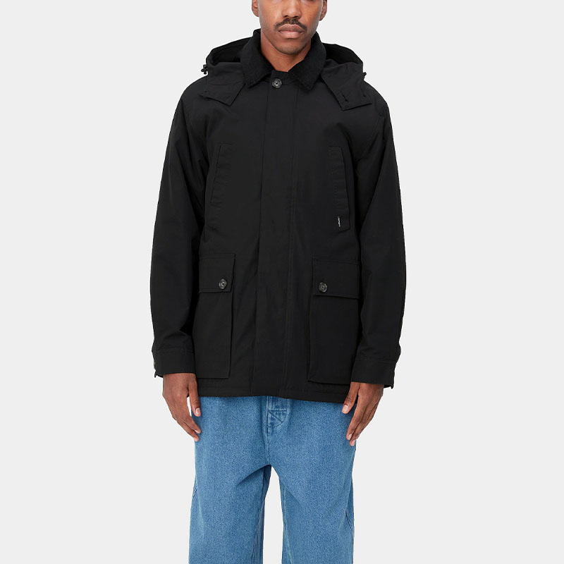 Cheap Carhartt WIP Bryce Jacket Black - Corduroy Collar, Zip Pocket, Unisex Long Sleeve. I032249-00E-XX