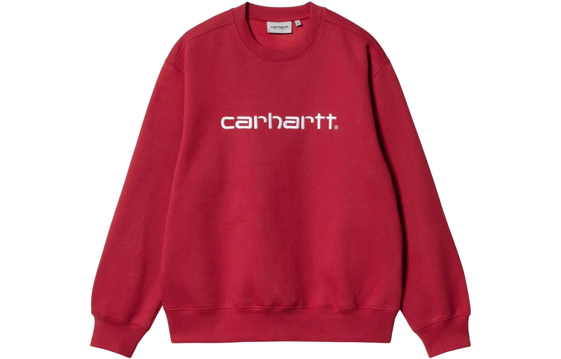 Carhartt WIP Burgundy Pullover Sweatshirt with Logo Print I030229-1FO-XX