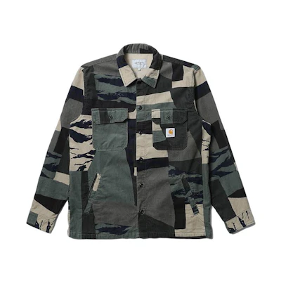Carhartt WIP Camouflage Button-Up Long Sleeve Jacket Multicolor Men CHXJKI030285I-MLX
