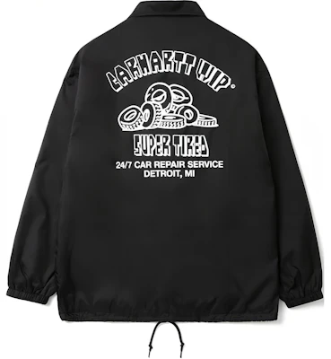 Chaqueta Negra Carhartt WIP Coach con Estampado de Letras y Neumáticos CHXJKA242010N-BKX Buy Chaqueta Negra Carhartt WIP Coach con Estampado de Letras y Neumáticos CHXJKA242010N-BKX