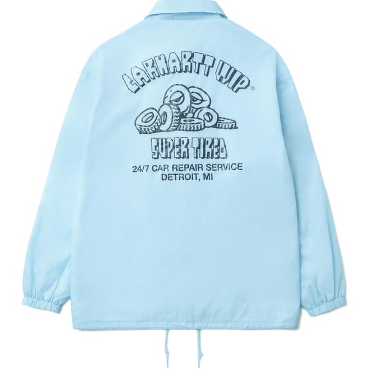 Carhartt WIP Cartoon Letter Tire Print Coach Jacket Blue - Unisex Long Sleeve CHXJKA242010N-BLL