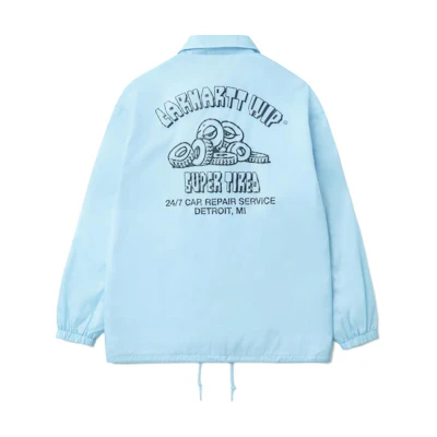 Carhartt WIP Cartoon Letter Tire Print Coach Jacket Blue - Unisex Long Sleeve CHXJKA242010N-BLL
