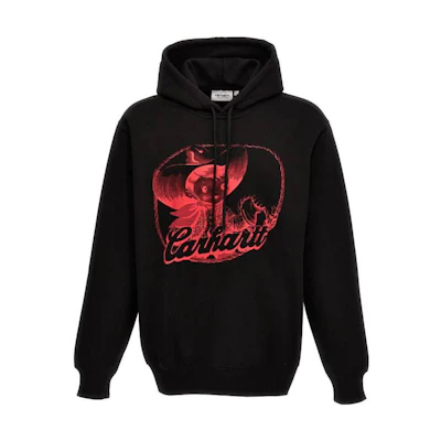 Carhartt WIP Cartoon Print Black Pullover Hoodie I0324611V2XX