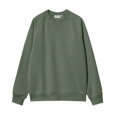 Carhartt WIP Chase Crewneck Duck Green Embroidered Unisex Sweatshirt I033660-29Y-XX