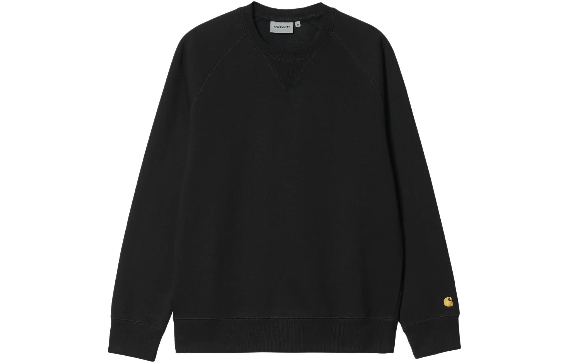Carhartt WIP Chase Sweatshirt Black Crewneck with Embroidered C Logo I033660-00F-XX