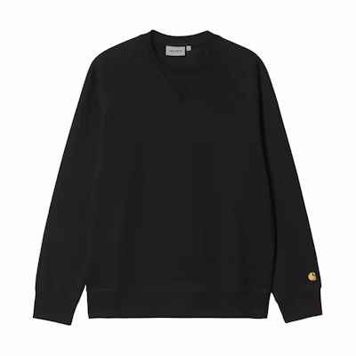 Carhartt WIP Chase Sweatshirt Black Crewneck with Embroidered C Logo I033660-00F-XX