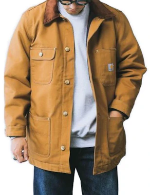 Carhartt WIP Chore Coat Loose Fit Blanket Lined Michigan Duck Jacket for Men 103825 Sizing Carhartt WIP Chore Coat Loose Fit Blanket Lined Michigan Duck Jacket for Men 103825