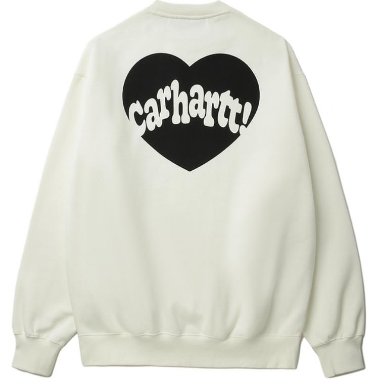 Carhartt WIP Classic Heart Logo Embroidered Print Crewneck Sweatshirt Off-White Men CHXSWA242023N-IVX
