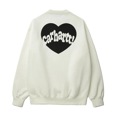 Carhartt WIP Classic Heart Logo Embroidered Print Crewneck Sweatshirt Off-White Men CHXSWA242023N-IVX