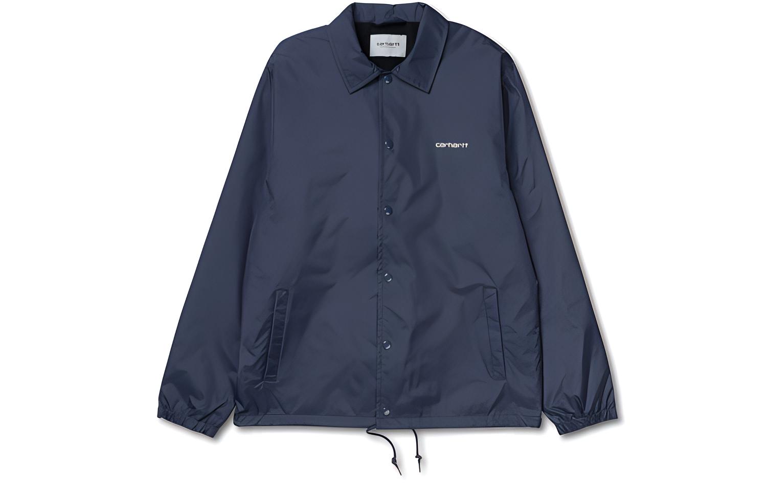 Carhartt WIP Coach Jacket Navy Blue Solid Single-Breasted Jacket I026317-5