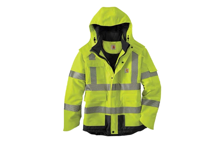 Carhartt WIP Color-Blocked Zip Hoodie Jacket Fluorescent Yellow 0J0787-M