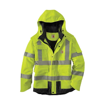 Carhartt WIP Color-Blocked Zip Hoodie Jacket Fluorescent Yellow 0J0787-M