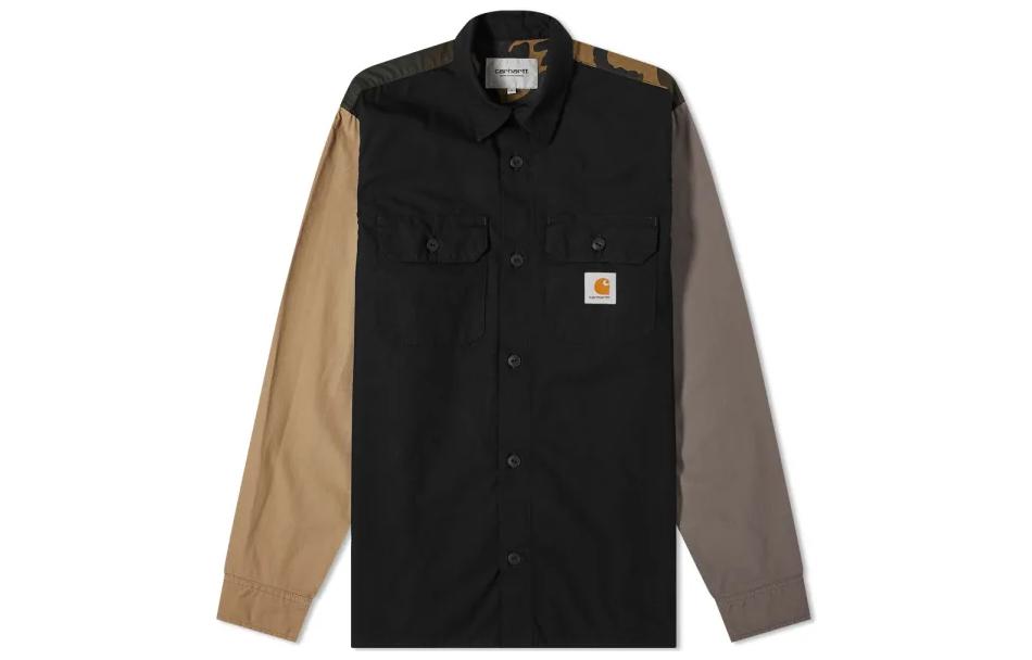 Carhartt WIP Colorblock Logo Patch Woven Shirt Jacket Black () I029117-8902