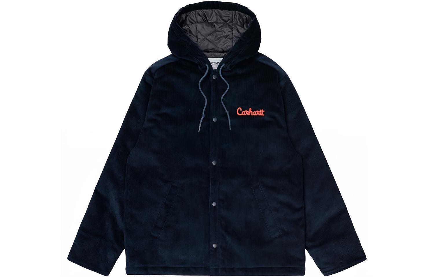 Carhartt WIP Corduroy Quilted Hooded Jacket Navy Blue Men I029440-0HB-XX