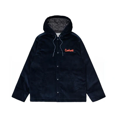 Carhartt WIP Corduroy Quilted Hooded Jacket Navy Blue Men I029440-0HB-XX