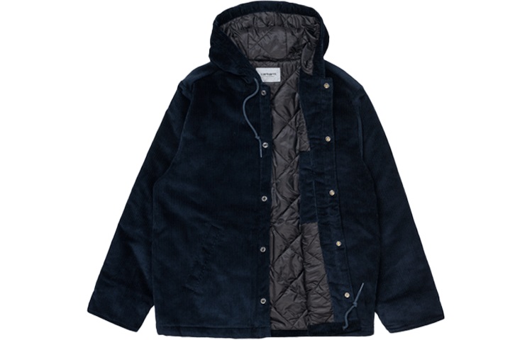 Carhartt WIP Corduroy Quilted Hooded Jacket Navy Blue Men I029440-0HB-XX 圖 3