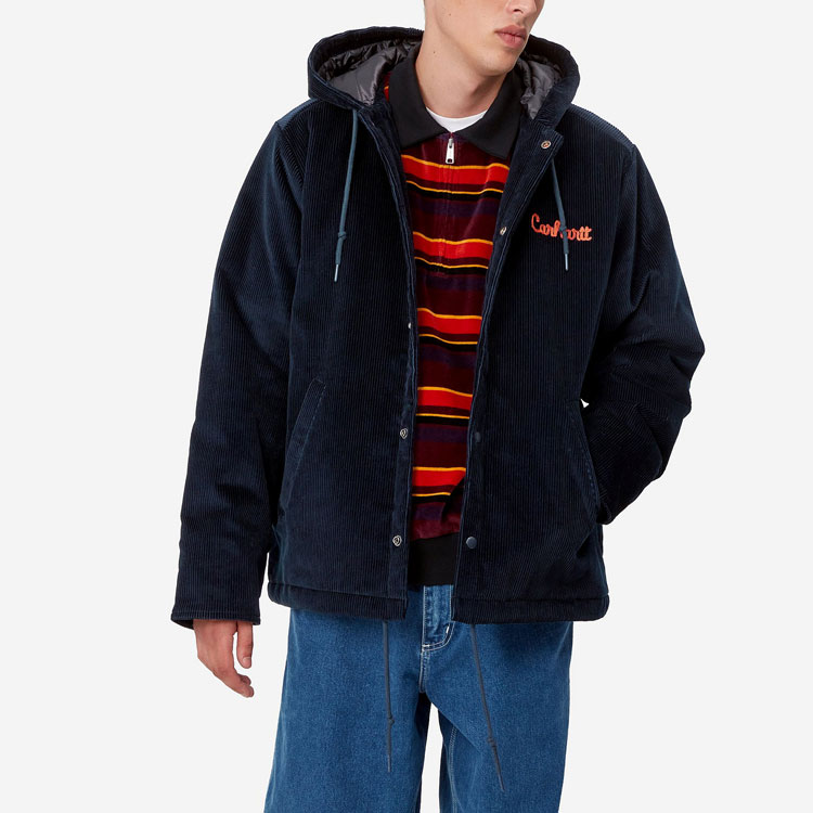 Carhartt WIP Corduroy Quilted Hooded Jacket Navy Blue Men I029440-0HB-XX 圖 6