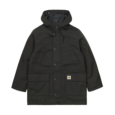 Carhartt WIP Cotton Zip-Up Hoodie Parka Jacket Black I029455-26-XX