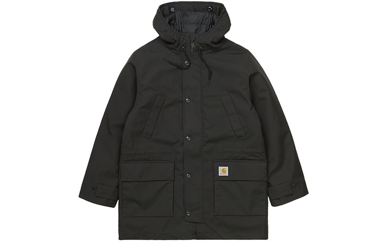 Carhartt WIP Cotton Zip-Up Hoodie Parka Jacket Black I029455-26-XX 圖 2