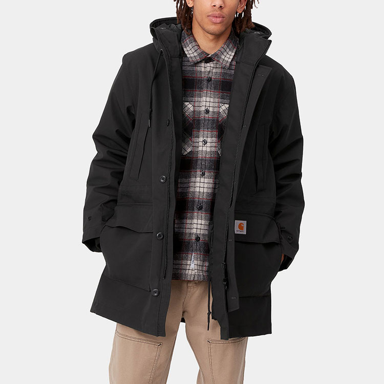 Carhartt WIP Cotton Zip-Up Hoodie Parka Jacket Black I029455-26-XX 圖 8