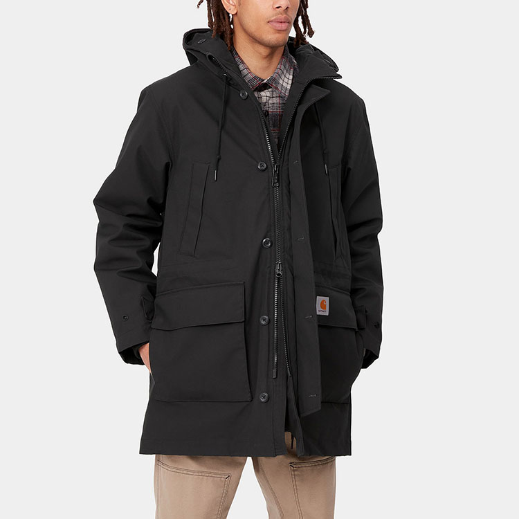 Carhartt WIP Cotton Zip-Up Hoodie Parka Jacket Black I029455-26-XX 圖 9