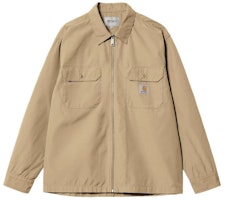 Carhartt WIP Craft Zip Shirt Long Sleeve Khaki Casual Shirt. I032962-1YA-02 Carhartt WIP Craft Zip Shirt Long Sleeve Khaki Casual Shirt. I032962-1YA-02