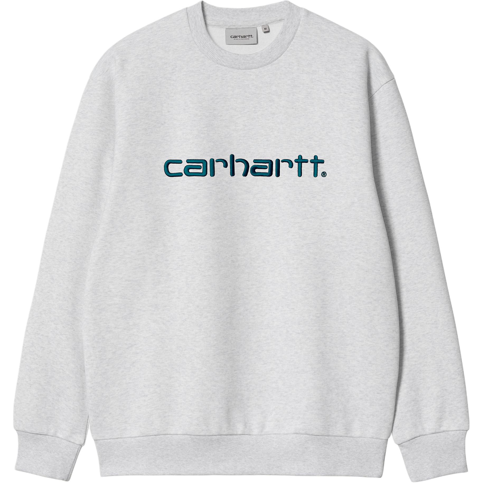 Carhartt WIP Crewneck Lettering Sweatshirt Gray Long Sleeve Pullover I030546-2IM-XX