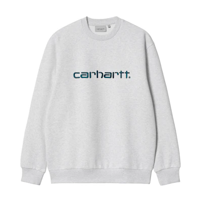 Carhartt WIP Crewneck Lettering Sweatshirt Gray Long Sleeve Pullover I030546-2IM-XX