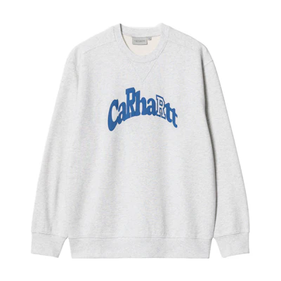Carhartt WIP Crewneck Sweatshirt Grey - Letter Logo Front Pullover I030141-0SP-XX