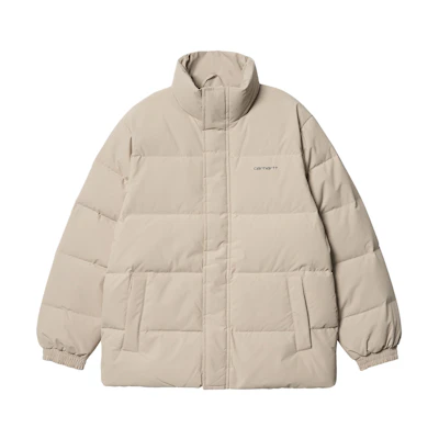 Carhartt WIP Danville Jacket Logo Solid Color Puffer Jacket Wall Grey. I029450-AW-XX