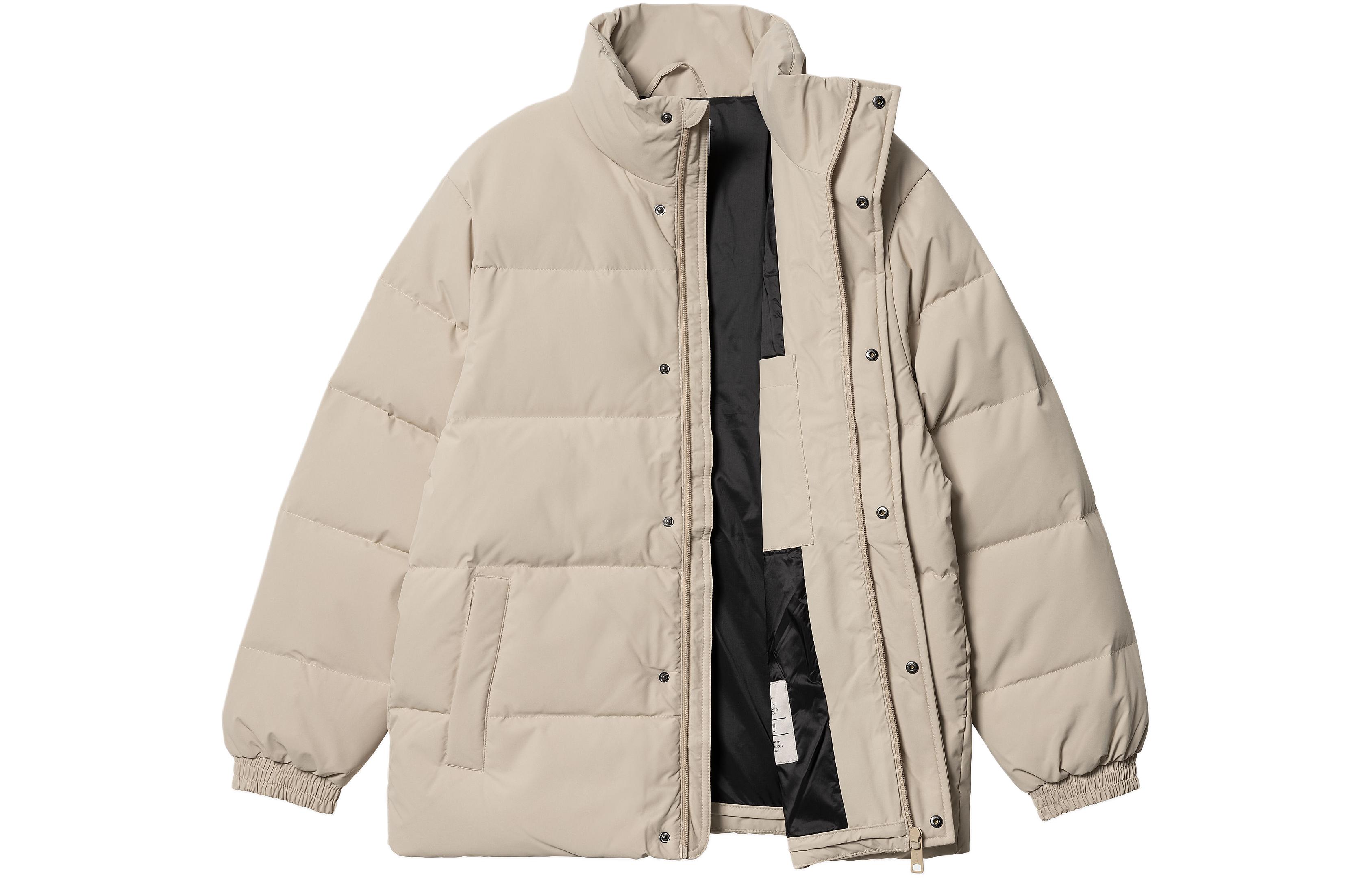 Shop Carhartt WIP Danville Jaket Logo Warna Solid Puffer Jaket Wall Abu-Abu. I029450-AW-XX