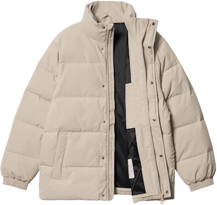 Carhartt WIP Danville Jacket Logo Solid Color Puffer Jacket Wall Grey. I029450-AW-XX Shop Carhartt WIP Danville Jacket Logo Solid Color Puffer Jacket Wall Grey. I029450-AW-XX