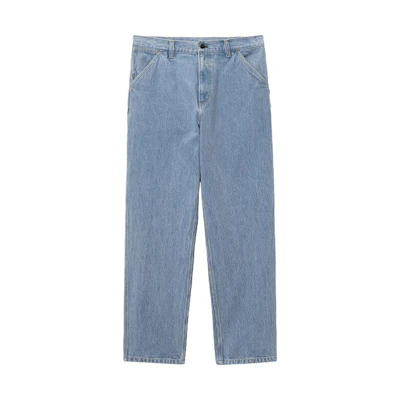 Carhartt WIP Detour SS23 Relaxed Fit Denim Jeans Light Blue Mens. I032024-01-12