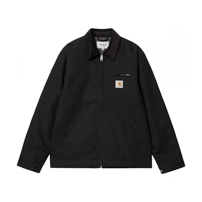 Carhartt WIP Detroit Jacket Black - Retro Corduroy Collar with Nylon Lining. I015264-00E-01