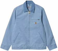Carhartt WIP Detroit Jacket Light Blue Corduroy Collar Canvas Workwear Style. I026467-1HF-FH Carhartt WIP Detroit Jacket Light Blue Corduroy Collar Canvas Workwear Style. I026467-1HF-FH